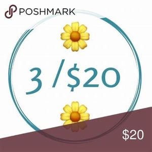 3 for $20 DEAL! Bundle any 3 items with a 🌼 and get them for 20!